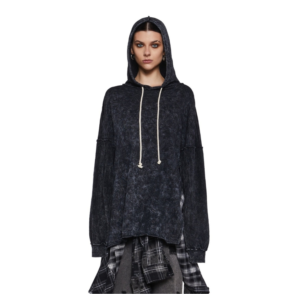 Bijou Washed Black Hoodie